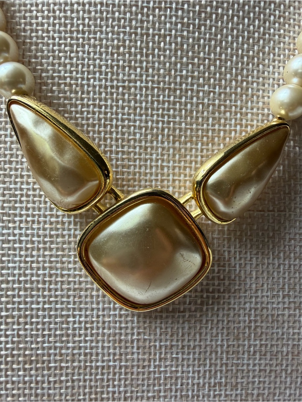 Vintage Napier Gold-Tone Pearl Accent Necklace